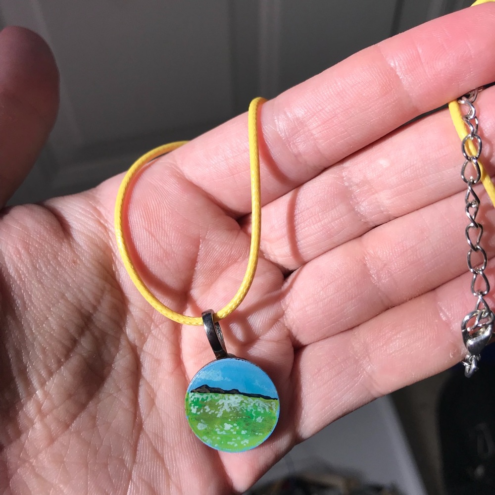 Green grass necklace